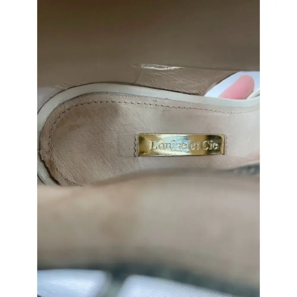 Louise Et Cie High Heels Womens 9M Sandals Beige Strappy Open Toe Stilettoes